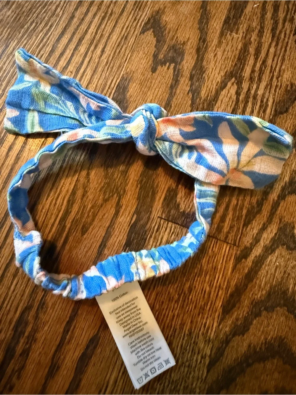 Angel Dear Blue Floral Baby One-Piece with Headband